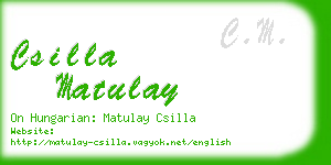 csilla matulay business card